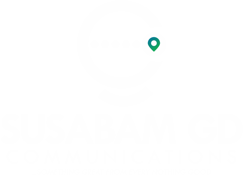 SUSABAM GD COMMUNICATIONS BRAND LOGO; SOMETHING GREAT FROM NOTHING GOOD.